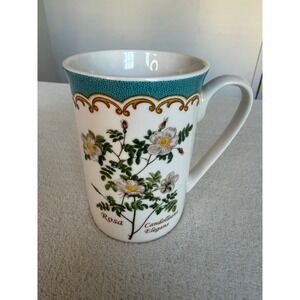 Kent Pottery Porcelain Floral Coffee Cup Mug Rosa Candolleana Elegans 4" Height
